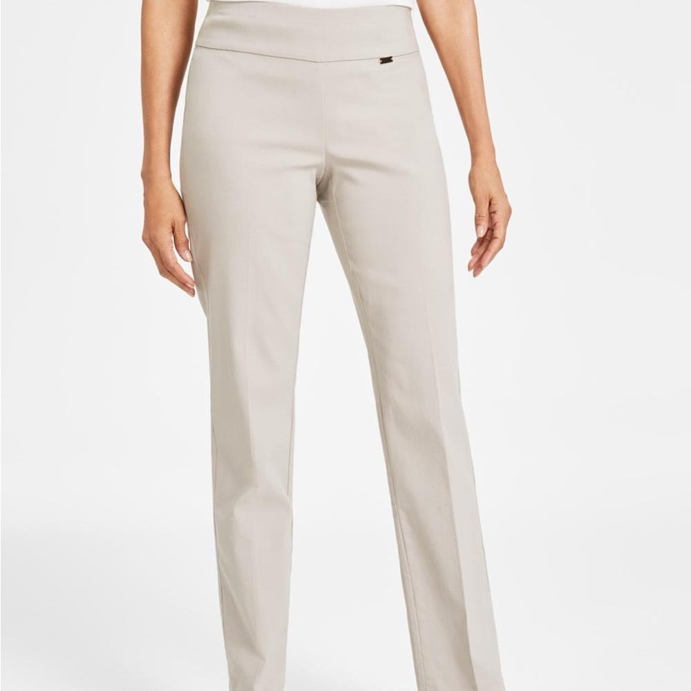 INC straight mid rise dress pants/ slacks summer straw